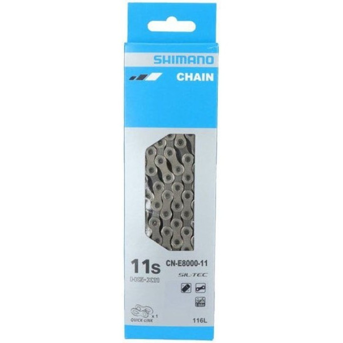 Цепь SHIMANO E8000, 11 скоростей, 126 звеньев, с замком цепи ICNE800011126Q